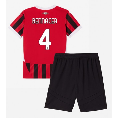 Fotbalové Dres AC Milan Ismael Bennacer #4 Dětské Domácí 2024-25 Krátký Rukáv (+ trenýrky)